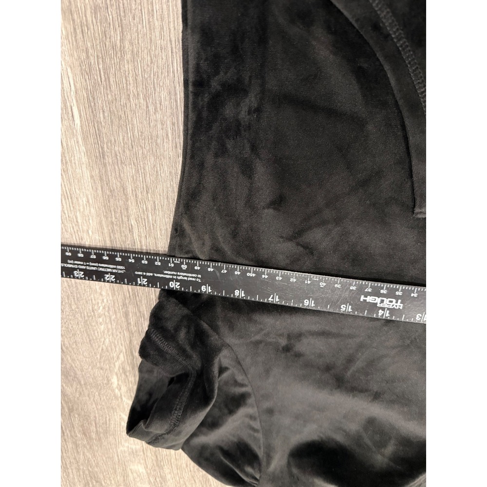 Juicy Couture Liquorice Black Velour Short Sleeve Rhinestone Logo Hoodie L NEW - Picture 4 of 8